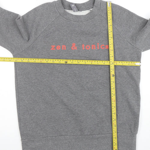 Sweaty Betty Womens Grey S Pullover Sweatshirt Zen & Tonics Cotton Blend