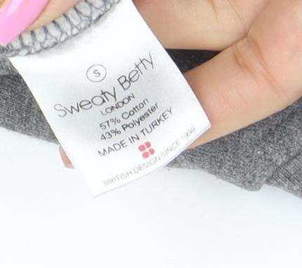 Sweaty Betty Womens Grey S Pullover Sweatshirt Zen & Tonics Cotton Blend