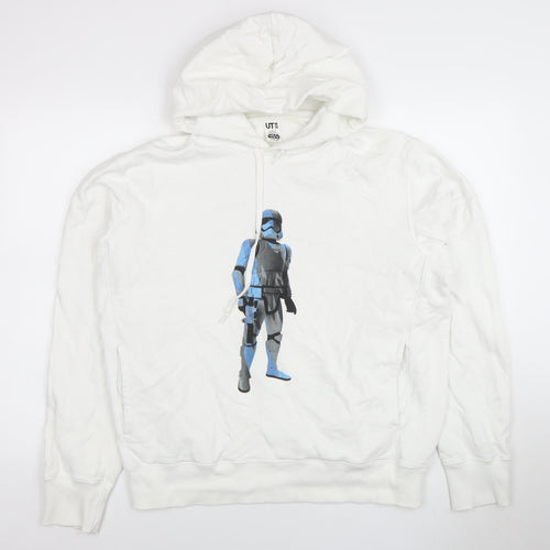 UNIQLO Men’s White Star Wars Graphic Pullover Hoodie Size L