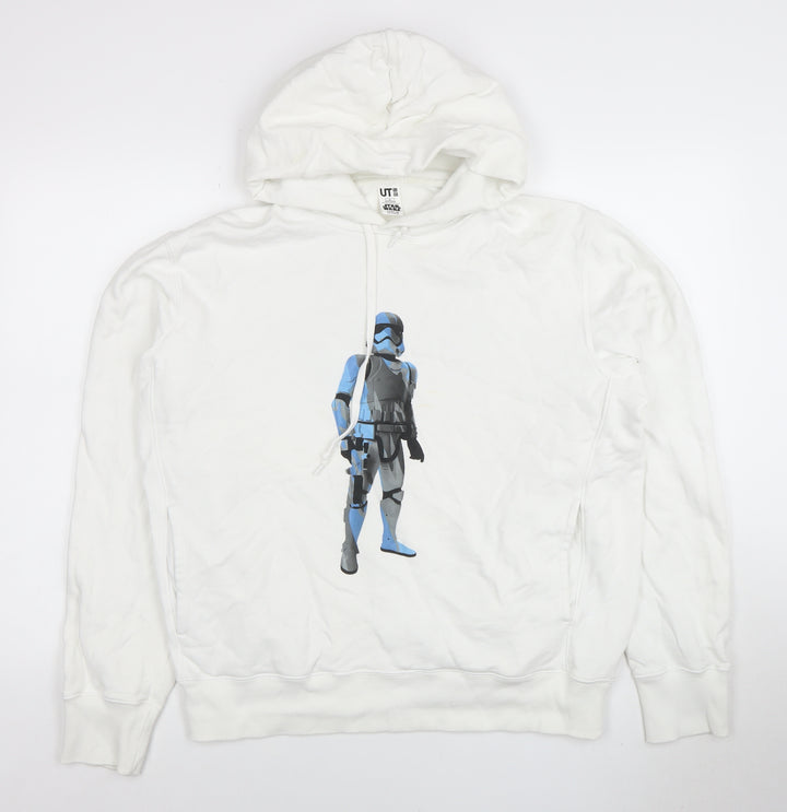 UNIQLO Men’s White Star Wars Graphic Pullover Hoodie Size L
