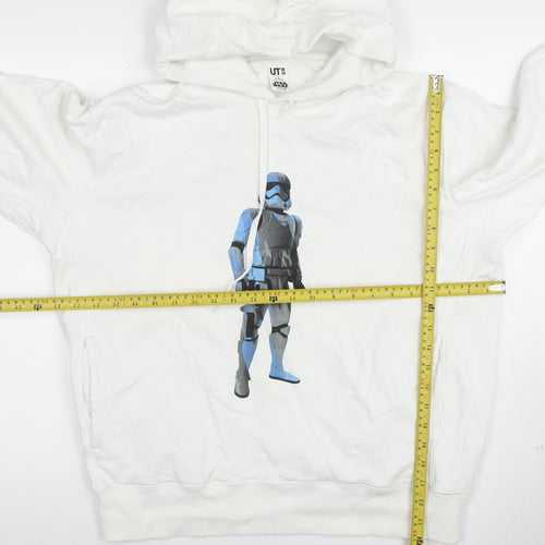 UNIQLO Men’s White Star Wars Graphic Pullover Hoodie Size L