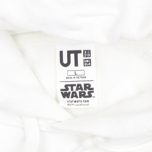 UNIQLO Men’s White Star Wars Graphic Pullover Hoodie Size L
