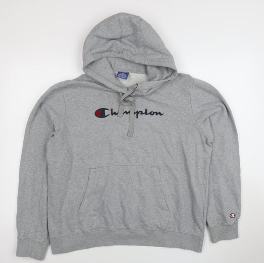 Champion Men's Grey XL Pullover Hoodie with Logo