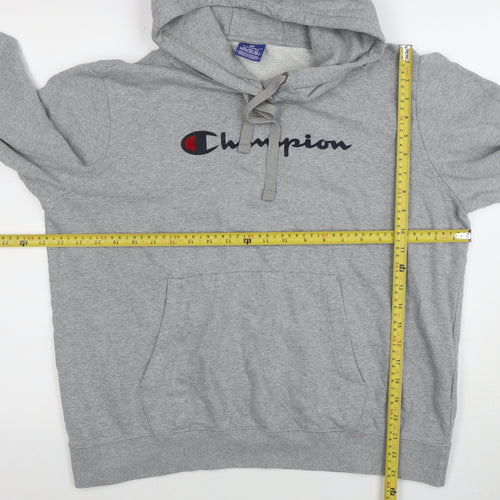 Champion Men's Grey XL Pullover Hoodie with Logo