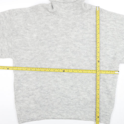 Gallery Women Grey Roll Neck Long Sleeve Pullover Jumper Size L