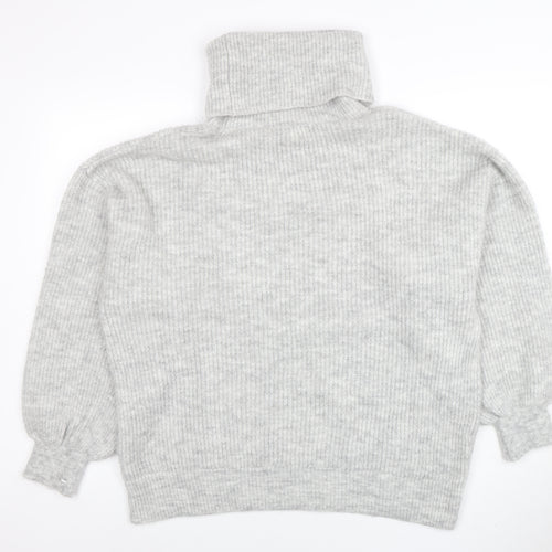 Gallery Women Grey Roll Neck Long Sleeve Pullover Jumper Size L