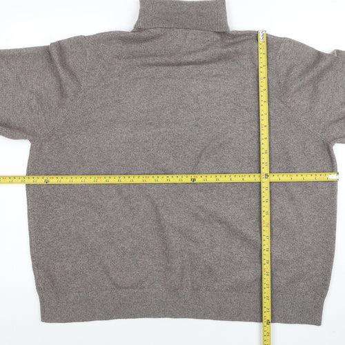 Marks and Spencer Womens Grey Roll Neck Long Sleeve Classic Jumper XL