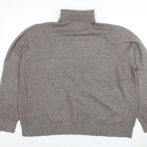 Marks and Spencer Womens Grey Roll Neck Long Sleeve Classic Jumper XL