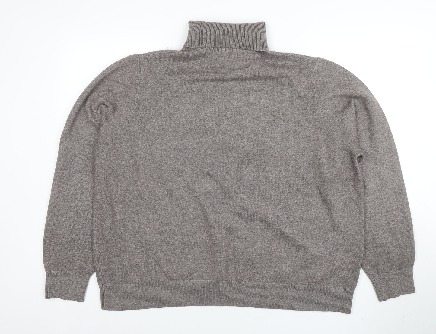 Marks and Spencer Womens Grey Roll Neck Long Sleeve Classic Jumper XL