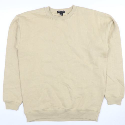 PrettyLittleThing Men’s Beige Small Crew Neck Sweatshirt
