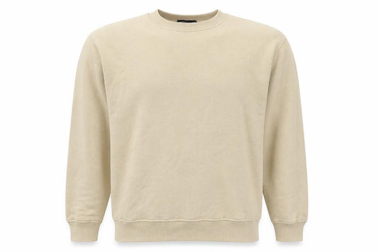 Front view of PRETTYLITTLETHING Men’s Beige Small Crew Neck Sweatshirt