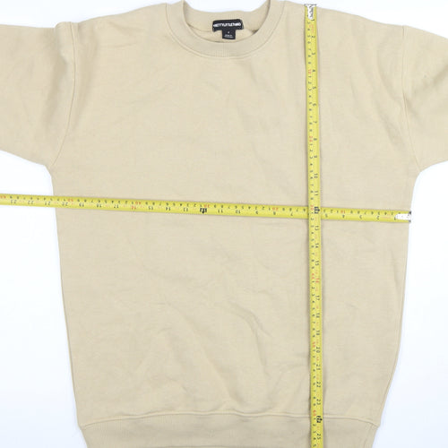 PrettyLittleThing Men’s Beige Small Crew Neck Sweatshirt