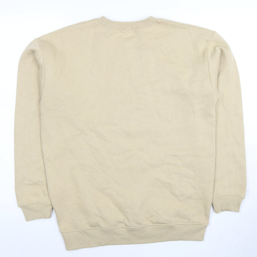 PrettyLittleThing Men’s Beige Small Crew Neck Sweatshirt
