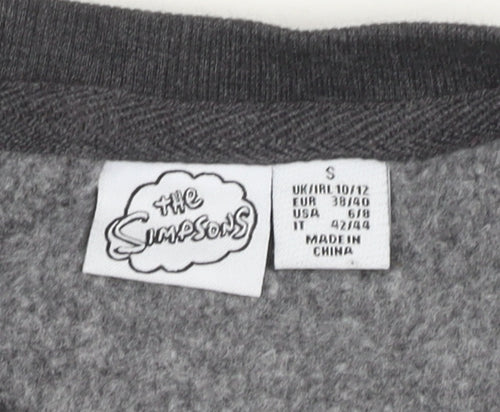The Simpsons Men's Dark Grey Sweatshirt S Graphic Crew Neck Pullover
