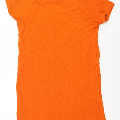 American Vintage Women's Orange Cotton T-Shirt Dress M