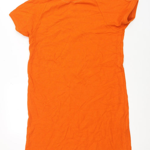 American Vintage Women's Orange Cotton T-Shirt Dress M