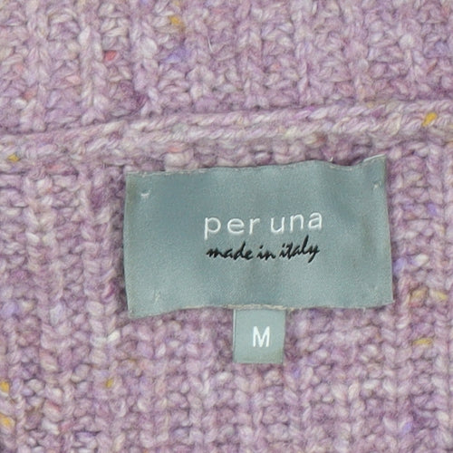 Marks and Spencer Per Una Women's Purple Wool Blend Collared Cardigan M