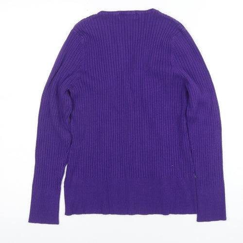 Marks and Spencer Women's Purple Button-Up Long Sleeve Top Size 18