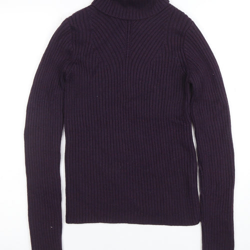 Per Una Women’s Purple Wool Blend Roll Neck Jumper Size 10