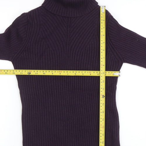 Per Una Women’s Purple Wool Blend Roll Neck Jumper Size 10