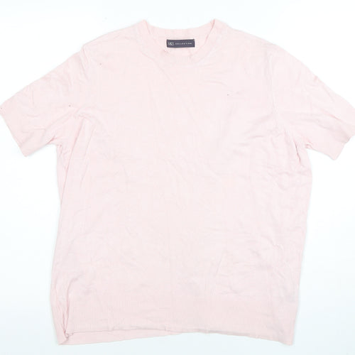 Marks and Spencer Women Pink Short Sleeve Knit T-Shirt Size 14