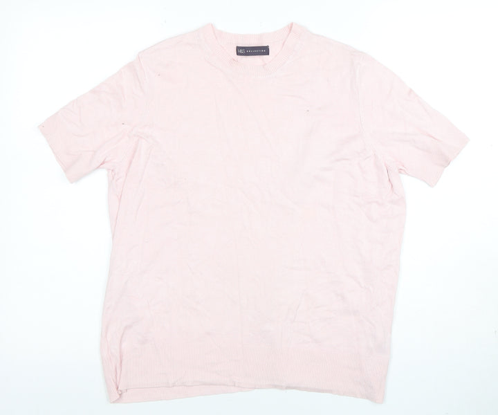 Marks and Spencer Women Pink Short Sleeve Knit T-Shirt Size 14