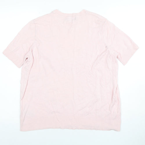 Marks and Spencer Women Pink Short Sleeve Knit T-Shirt Size 14