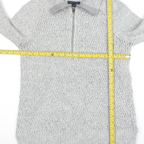 Tommy Hilfiger Men's Grey Half Zip Knit Jumper Size M