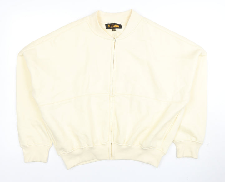 Rising Women’s Beige Full Zip Sweatshirt XS/S Cotton Blend