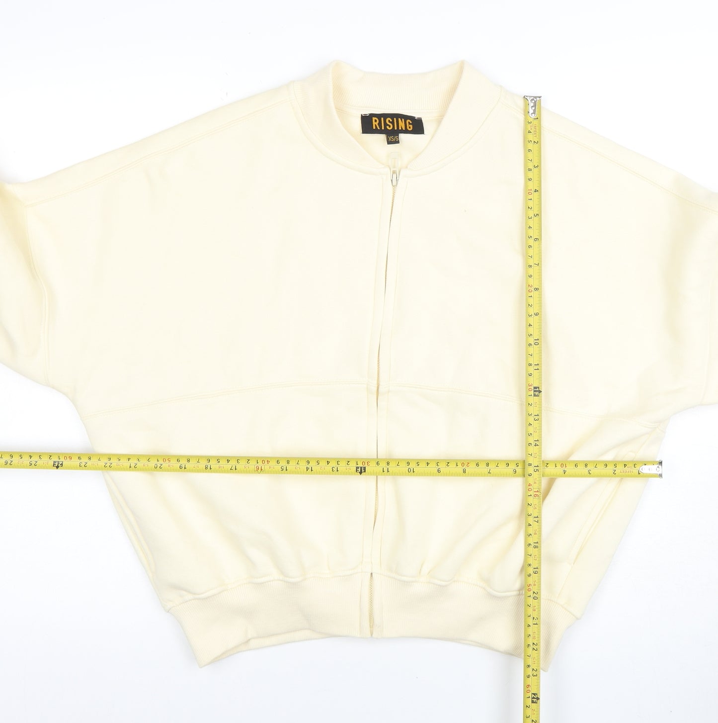 Rising Women’s Beige Full Zip Sweatshirt XS/S Cotton Blend