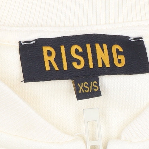 Rising Women’s Beige Full Zip Sweatshirt XS/S Cotton Blend