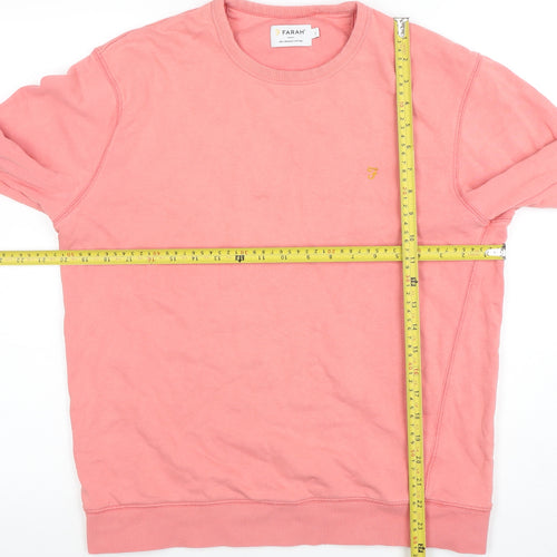Farah Men's Pink Cotton Crew Neck Sweatshirt Size L