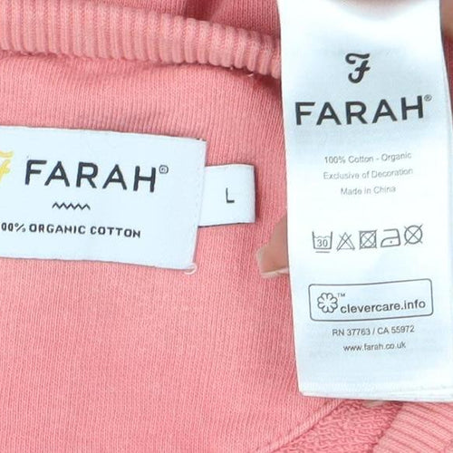 Farah Men's Pink Cotton Crew Neck Sweatshirt Size L