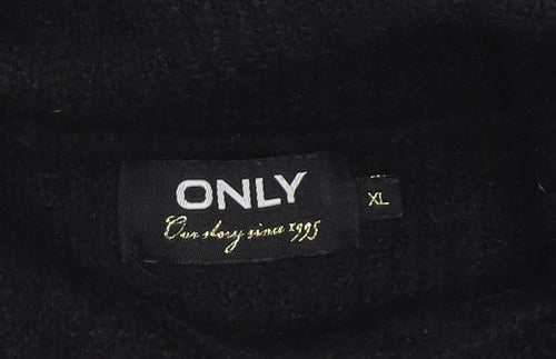 ONLY Women’s Black Roll Neck Long Sleeve Wool Blend Jumper XL