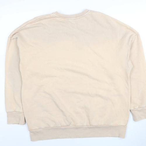 George Women Beige New York Print Pullover Sweatshirt M
