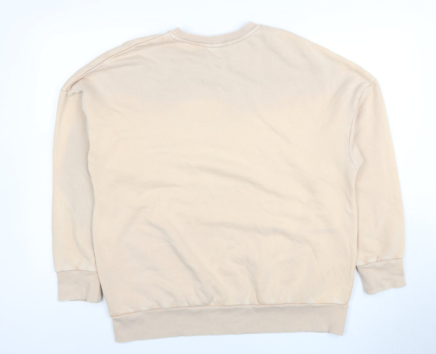 George Women Beige New York Print Pullover Sweatshirt M