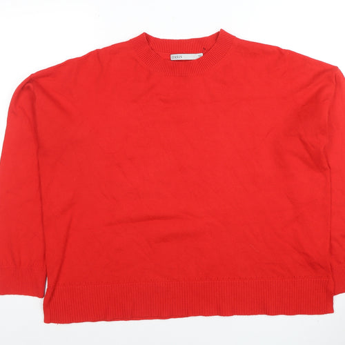 Oasis Women’s Red Cotton Blend Crew Neck Jumper Size L
