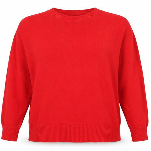 Oasis Women’s Red Cotton Blend Crew Neck Jumper Size L