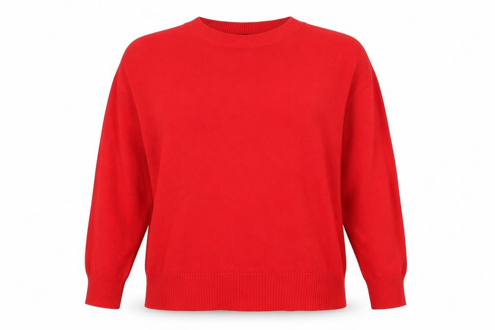 Oasis Women’s Red Cotton Blend Crew Neck Jumper Size L