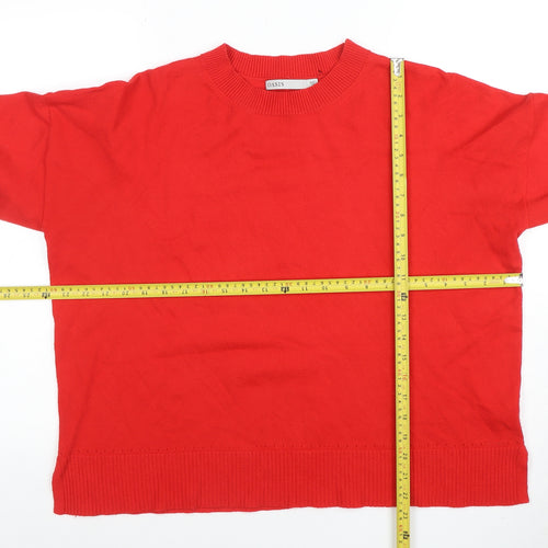 Oasis Women’s Red Cotton Blend Crew Neck Jumper Size L