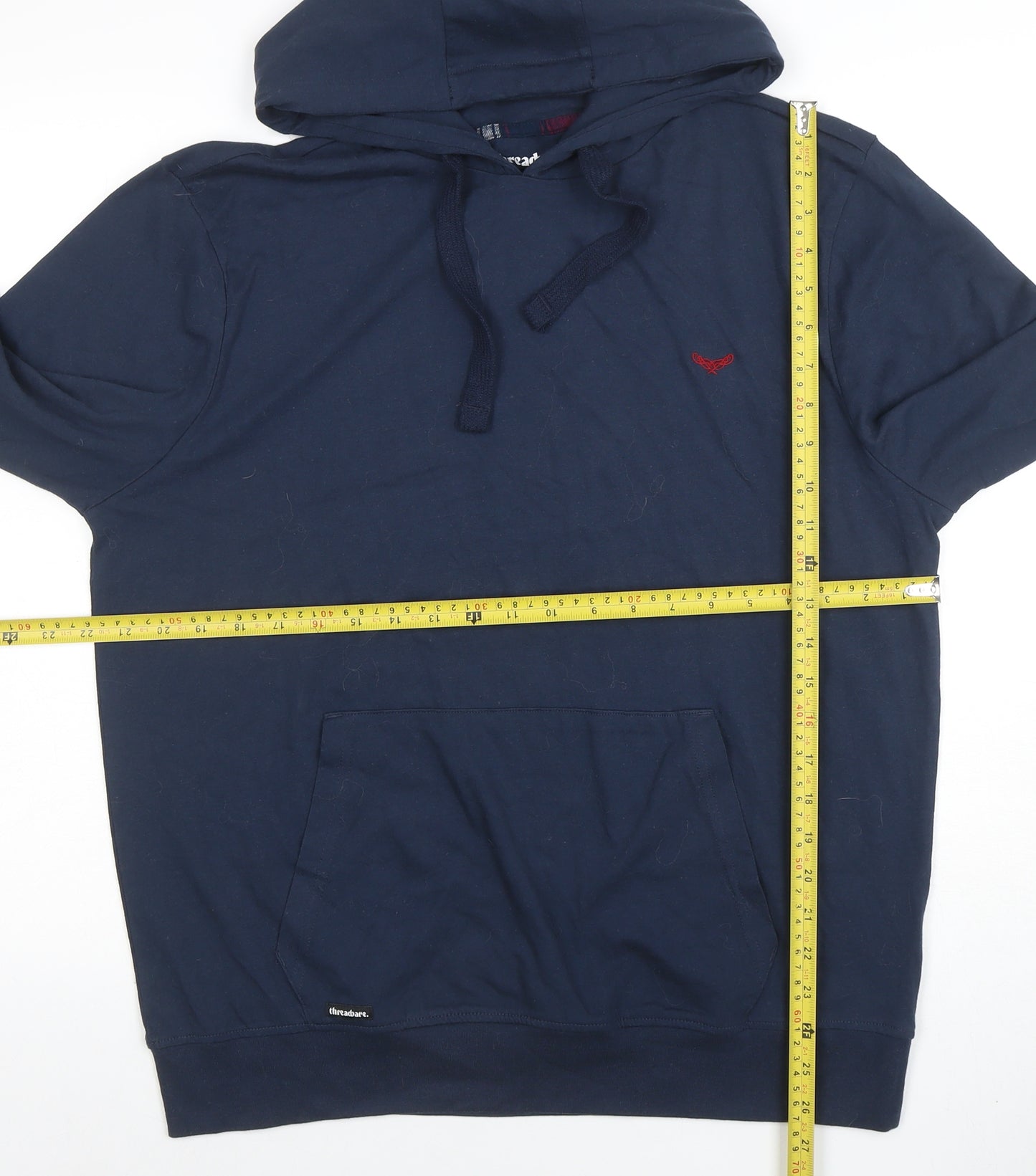 Threadbare Men's Blue Pullover Hoodie L Long Sleeve Cotton Blend