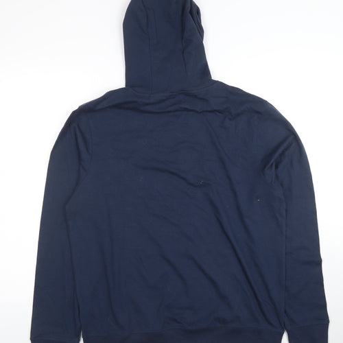 Threadbare Men's Blue Pullover Hoodie L Long Sleeve Cotton Blend
