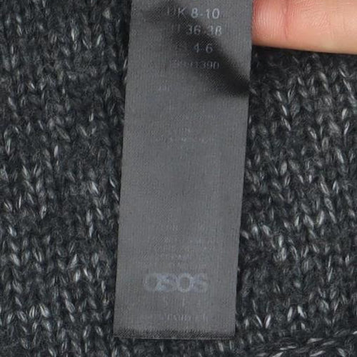 SOSO Womens Grey Wool Blend Crew Neck Pullover Jumper Size S