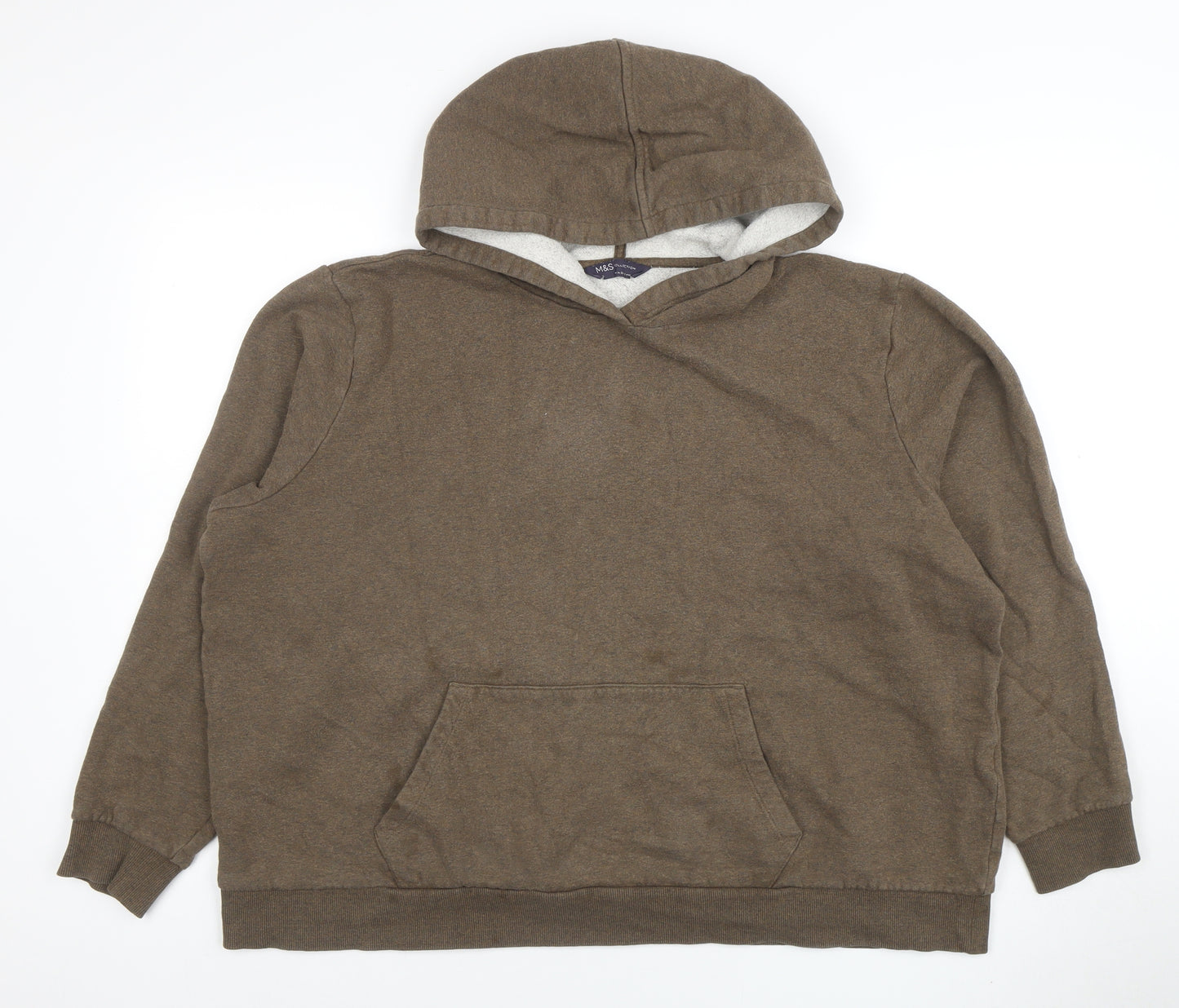 Marks and Spencer Women Brown Pullover Hoodie XL Cotton Blend