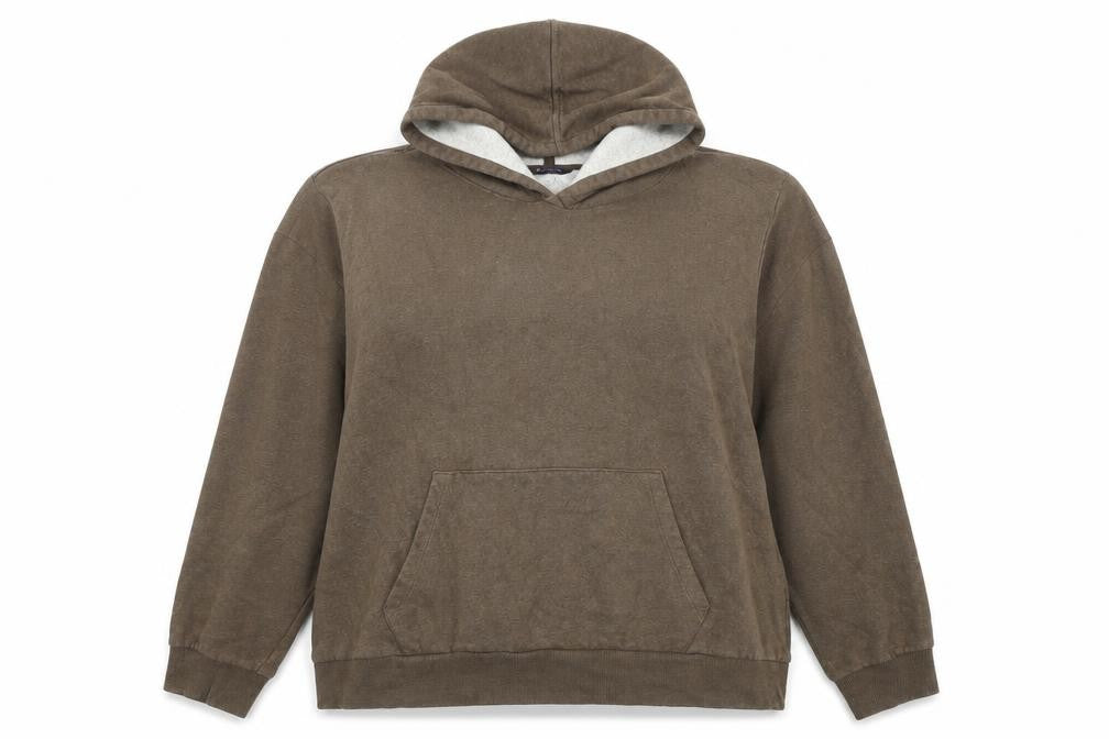 Front view of Marks & Spencer Women Brown Pullover Hoodie XL Cotton Blend