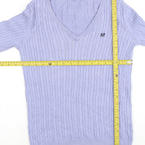 Crew Clothing Women’s Purple Cotton Cashmere V-Neck Jumper Size 12