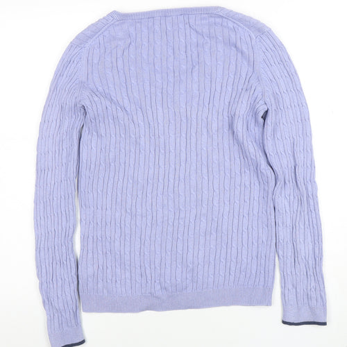Crew Clothing Women’s Purple Cotton Cashmere V-Neck Jumper Size 12