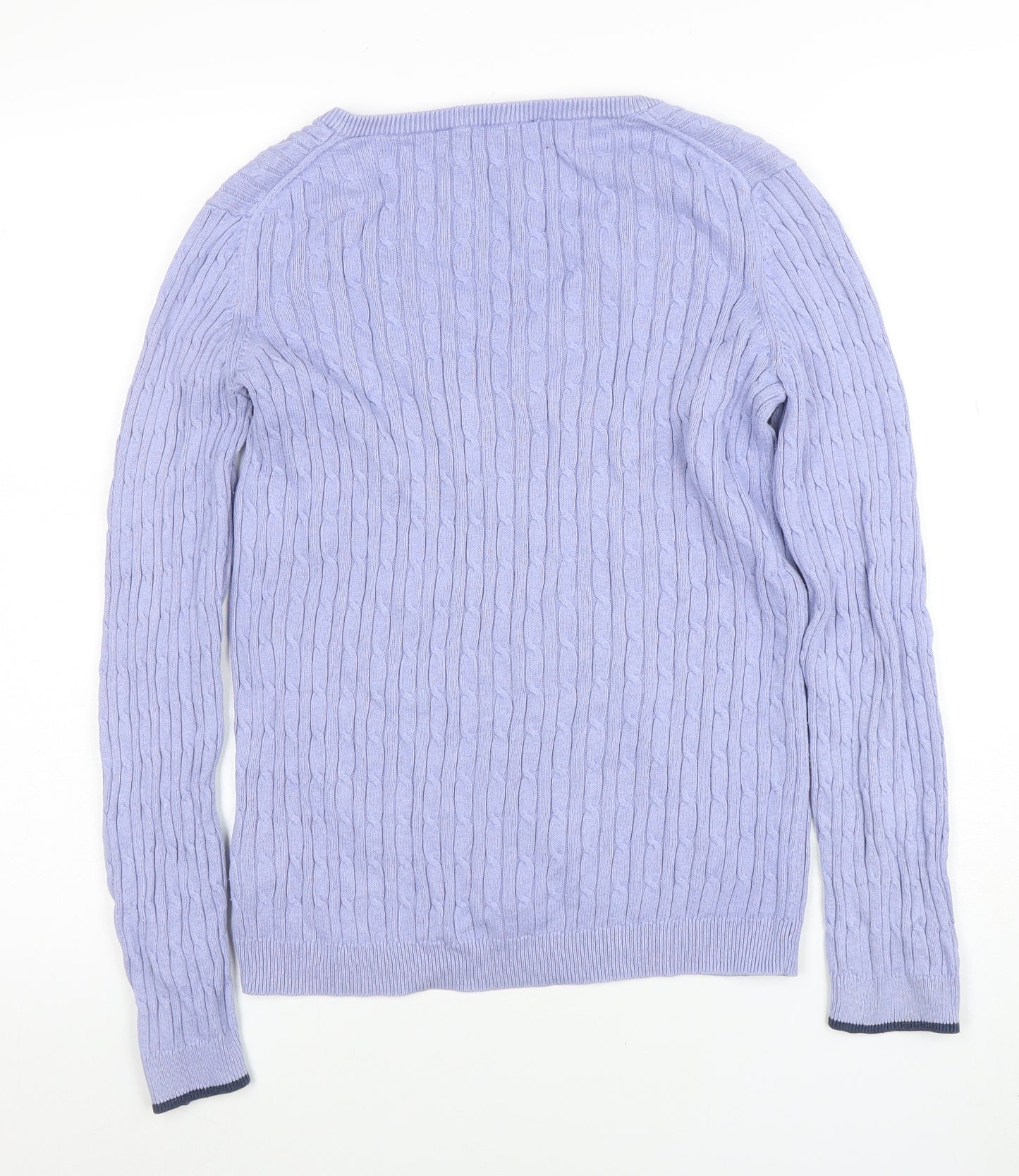 Crew Clothing Women’s Purple Cotton Cashmere V-Neck Jumper Size 12