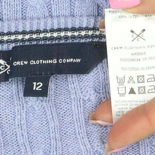 Crew Clothing Women’s Purple Cotton Cashmere V-Neck Jumper Size 12