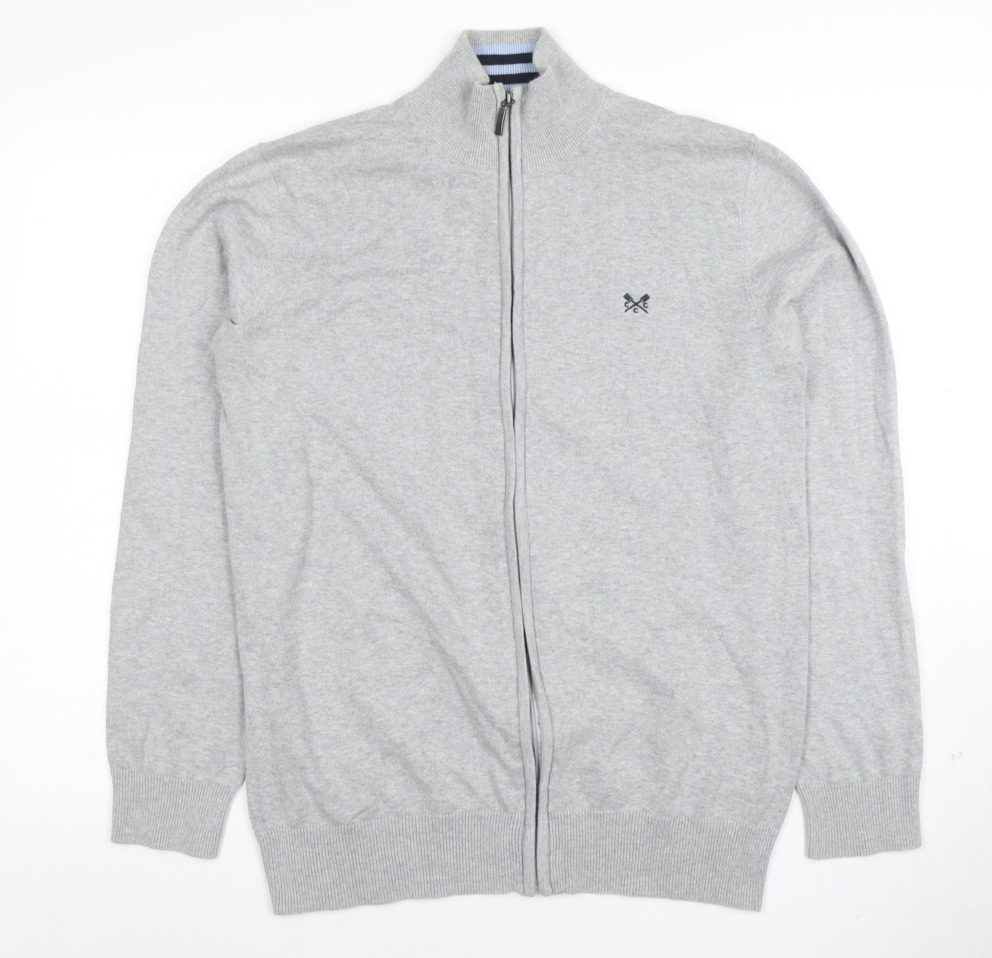 Crew Clothing Company Men's Grey Full Zip Cotton Sweatshirt M